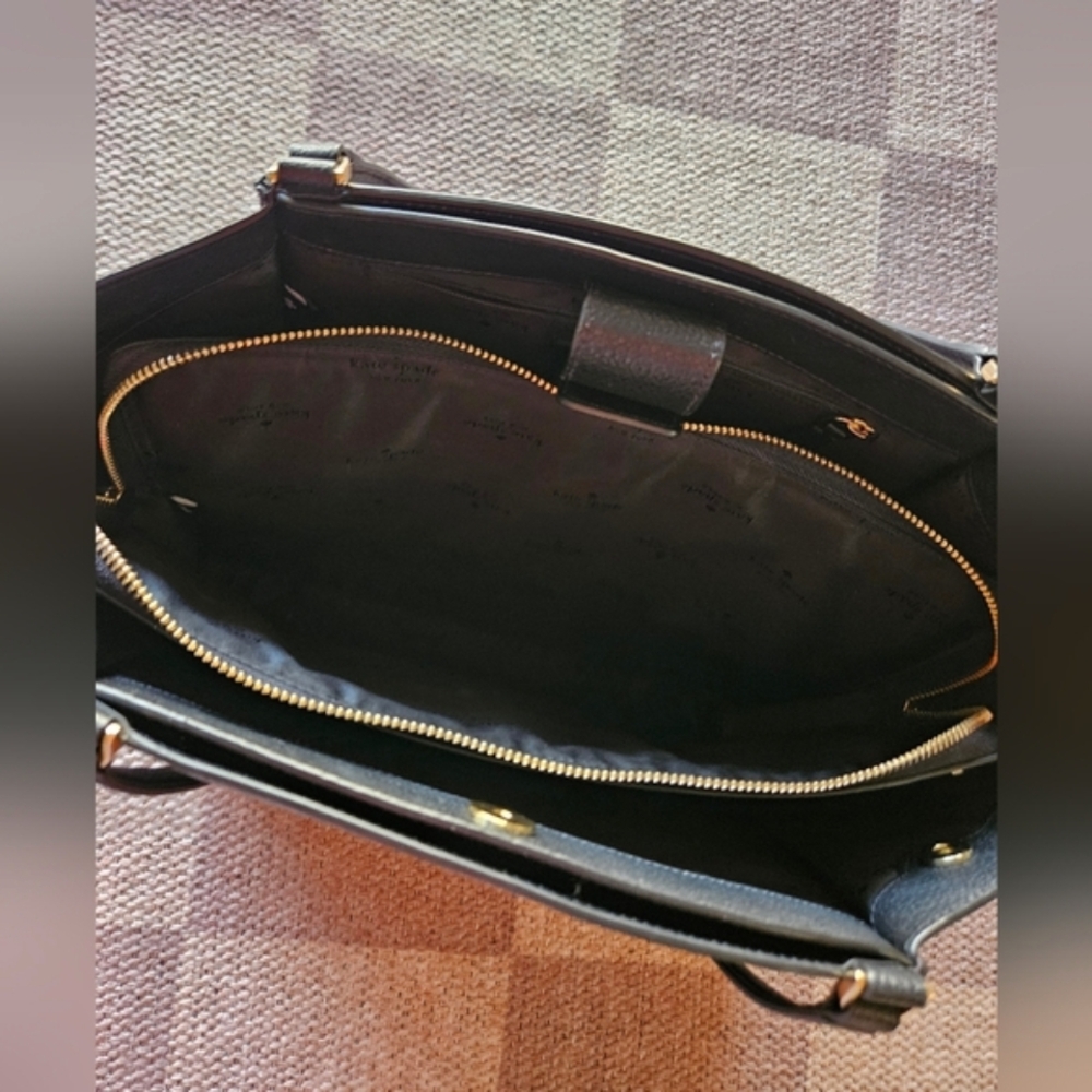 Kate Spade Brim Laptop Tote in Black Pebbled Leather - Picture 12 of 16